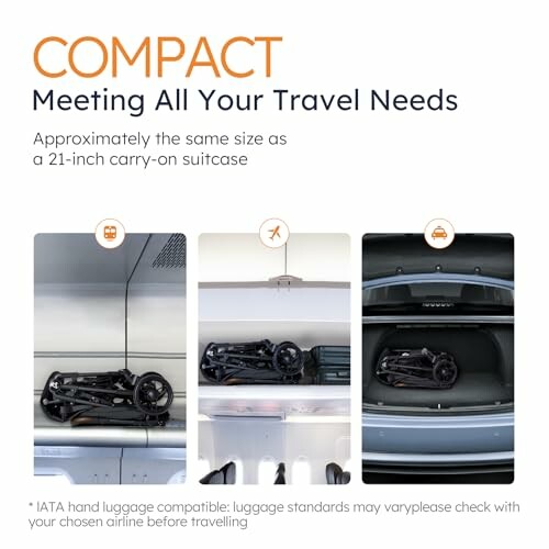 Compact foldable travel item fitting in carry-on compartments.