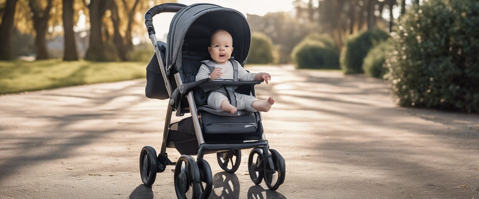 Diaper bag on stroller