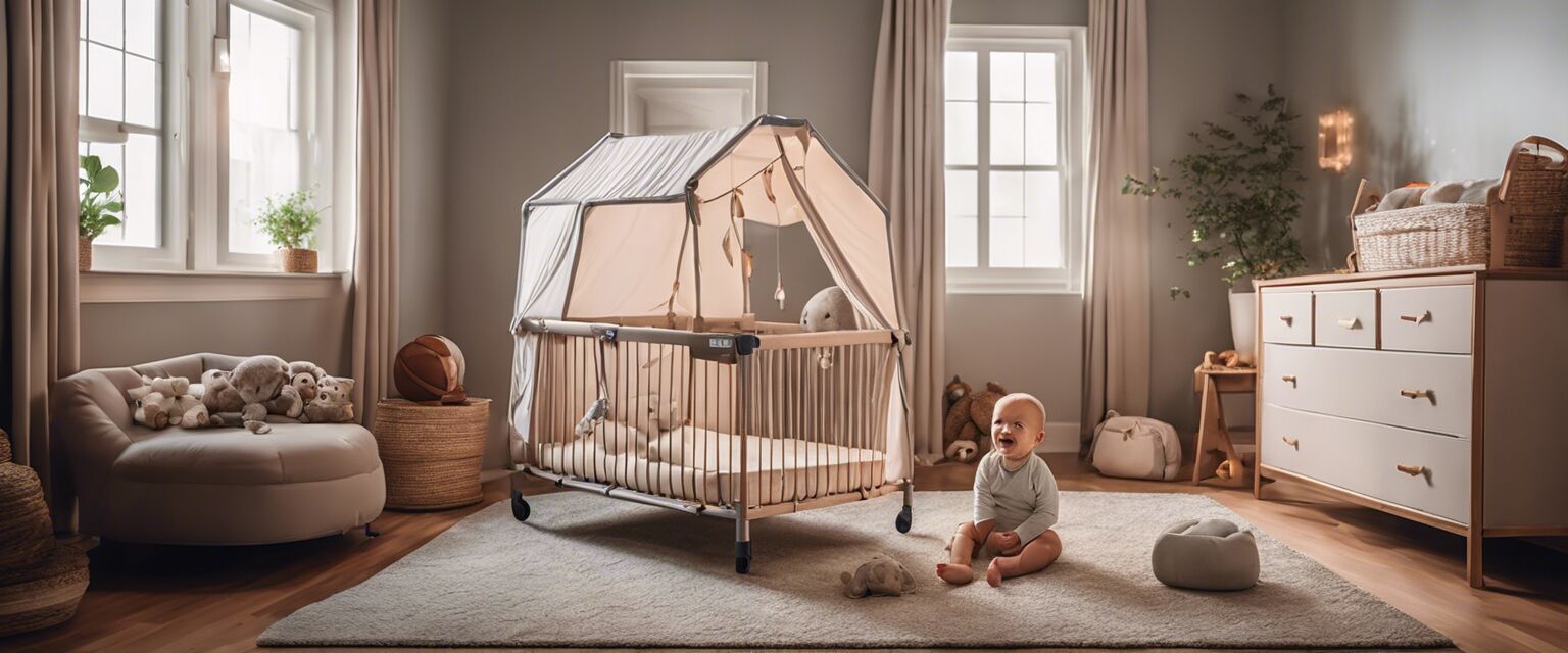 Portable playard in use