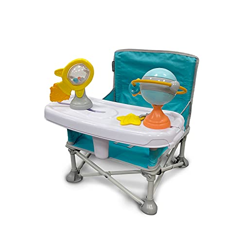 Summer Pop ‘N Sit Eat ‘N Play – Baby Pop Up Chair for Meals and Playtime with Removable Tray and Toys, Portable Booster Folds for Travel