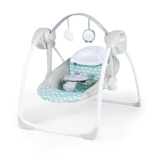 Ity by Ingenuity Swingity Swing Easy-Fold Portable Baby Swing, Goji, Blue