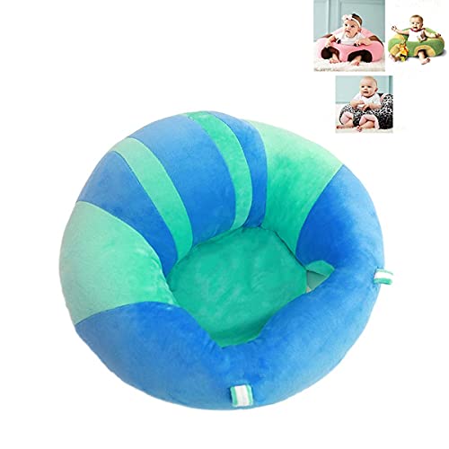 Baby Support Seat, 18x12inch Blue Baby Support Seat Sofa Plush Soft Animal Shaped Baby Learning to Sit Chair Keep Sitting Posture Comfortable Infant Sitting Chair for 3-11Months up Baby