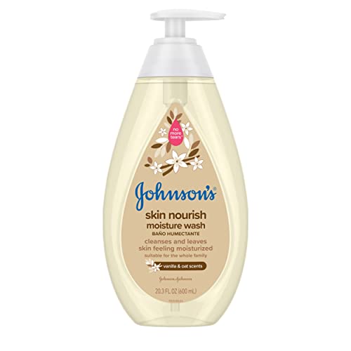 Johnson’s Skin Nourishing Moisture Baby Body Wash with Vanilla & Oat Scents, Hypoallergenic & Tear Free Baby Bath Wash, Paraben-, Dye-, Sulfate & Phthalate-Free, 20.3 fl. oz