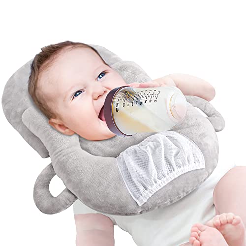 XOCOY Newborn Feeding Pillows,Bottle Holder for Baby, Multifunctional Portable Baby Feeding Pillows Detachable Self Feeding Lounger Baby Bottle Holder Infant Nursing Pillows