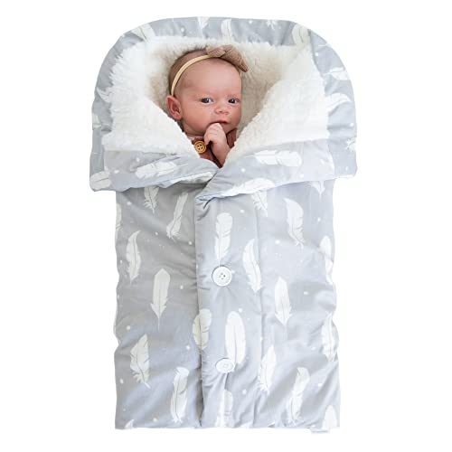 Snuggle Baby Swaddle Blanket for Boy or Girl – Premium Plush Newborn Swaddle Sleep Sack – Soft Fleece Baby Sleeping Bag – Stroller Infant Swaddle Wrap – Boho Feathers