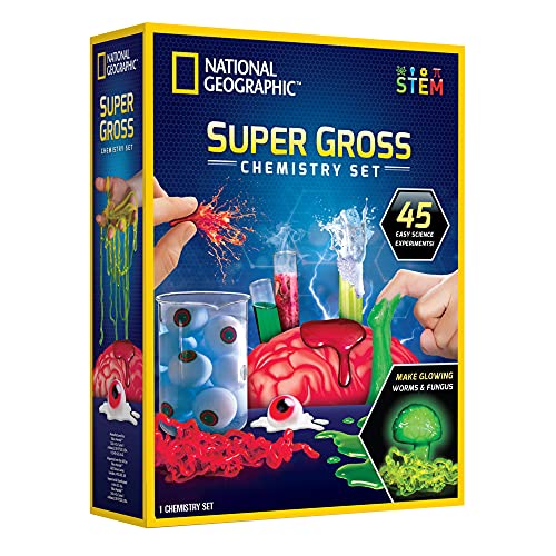 NATIONAL GEOGRAPHIC Gross Science Lab – 45 Gross Science Experiments for Kids, Dissect a Brain, Burst Blood Cells & More, STEM Science Kit for Kids Who Love Gross Experiments (Amazon Exclusive)