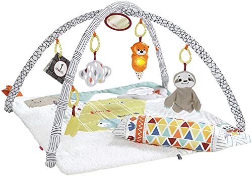Fisher-Price Perfect Sense Deluxe Gym, Plush Infant Play Mat with Toys