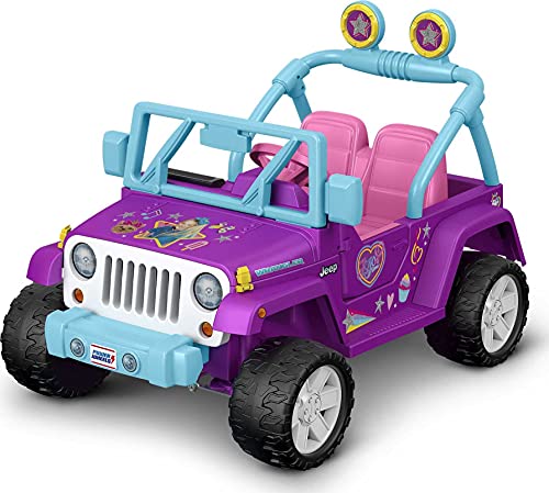Power Wheels JoJo Siwa Jeep Wrangler 12V Battery-Powered Ride-on Vehicle for Preschool Kids Ages 3 to 7 Years