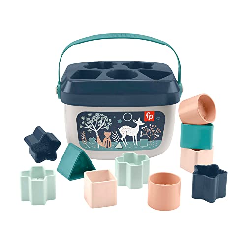 Fisher-Price Baby’s First Blocks – Navy Fawn, set of 10 blocks for stacking and sorting play for infants ages 6 months and older [Amazon Exclusive]