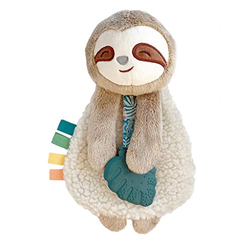 Itzy Ritzy – Itzy Lovey Including Teether, Textured Ribbons & Dangle Arms; Features Crinkle Sound, Sherpa Fabric and Minky Plush; Sloth