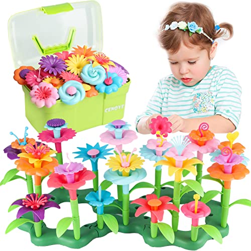 CENOVE Toddler Toys Gifts for 3 4 5 6 7 Year Old Girls and Boys,Flower Garden Building Toy STEM Educational Activity Preschool Boys Girls Toys Age 3-6(130 Pcs)