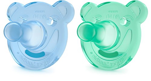 Philips AVENT Soothie Shapes Pacifier, Green/Blue, 3-18 Months, 2 Pack, SCF194/04