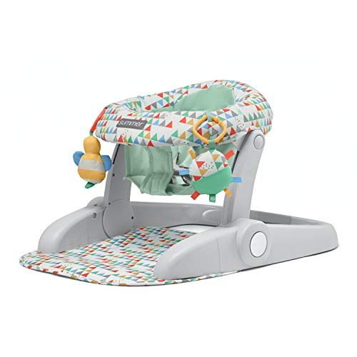 Summer® Learn-to-Sit™ 2-Position Floor Seat (Funfetti Neutral) – Sit Baby Up in This Adjustable Baby Activity Seat Appropriate for Ages 4-12 Months – Includes Toys