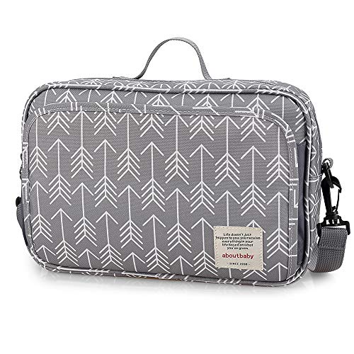 Baby Diaper Caddy Bag – Diaper Caddy Tote Baby Stroller Bag Nursery Storage Bin for Diapers, Wipes & Toys Mini Diaper Bag for Outdoor (Grey Arrow)