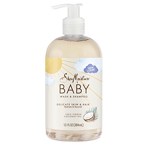 SheaMoisture Baby Wash and Shampoo for Baby Skin 100% Virgin Coconut Oil Cruelty Free Skin Care 13 oz