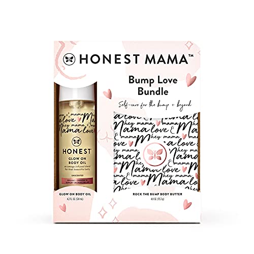 The Honest Company Honest Mama Body Butter + Body Oil Bump Love Bundle, 8.2 Oz.