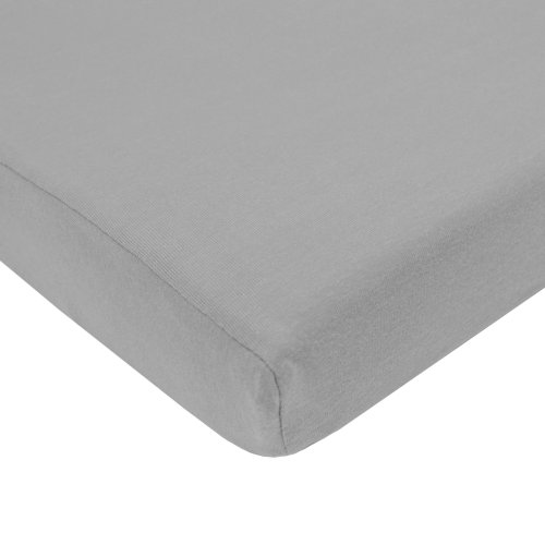 American Baby Company 100% Natural Cotton Value Jersey Knit Fitted Pack N Play Playard Sheet, Gray, Soft Breathable, for Boys and Girls 27 x 39 Inch (Pack of 1)