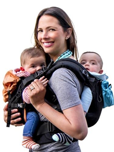 TwinGo Carrier – Lite Model – Classic Black – Works as a Tandem or Single Baby Carrier (Extra Straps Sold Separately). Adjustable for Men, Women, Twins and Babies Between 10-45 lbs