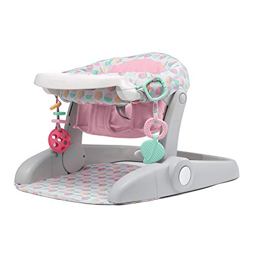 Summer Learn-to-Sit Stages 3-Position Floor Seat, Sweet-and-Sour Pink – Sit Baby Up to See The World – Baby Activity Seat is Adjustable – Includes Toys and Tray