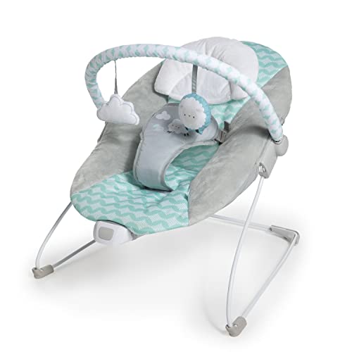 Ingenuity Bouncity Bounce Deluxe Bouncer, Portable Bouncing Baby Seat with Overhead Mobile, and Calming Vibration