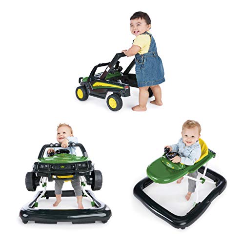 Bright Starts John Deere Gator Ways to Play 4-in-1 Baby Activity Push Walker, Green, Age 6 Months+