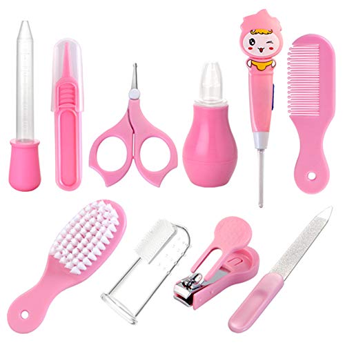 Baby Grooming Kit, Baby Care Items, Baby Care Essentials Set, Baby Supplies Set, 8PCS Baby Health Care Set Portable Baby Care Kit, Safety Cutter Baby Nail Kit for Newborn, Infant & Toddler(Pink)