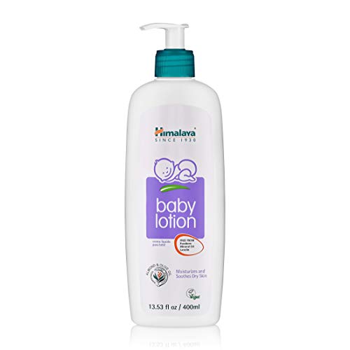 Himalaya Baby Lotion with Olive Oil and Almond Oil, Free from Parabens, Mineral Oil & Lanolin, Dermatologist Tested, 13.53 oz (400 ml)