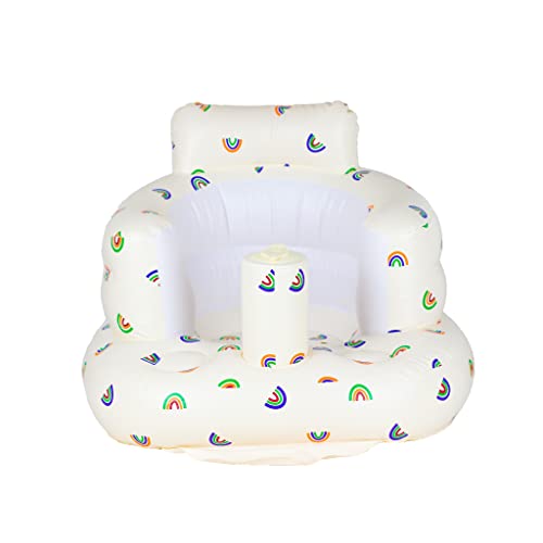 AirSwim Baby Inflatable Seat for Babies 3 Months, Infant Support Seat Summer Toddler Chair for Sitting Up, Baby Shower Chair Floor Seater Gifts with Storage Case, Rainbow