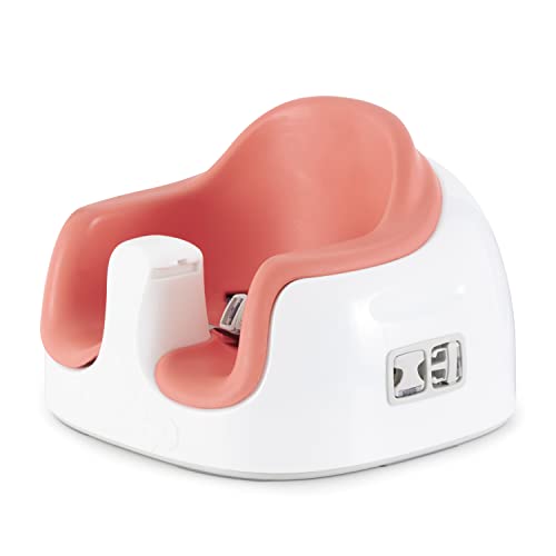 Bumbo Baby Infant Toddler Soft Foam Multi Seat with Tray and Buckle Straps and Buckle Straps, Coral