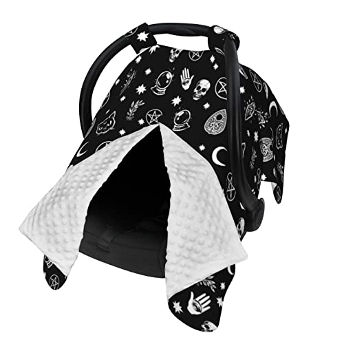 Goth Baby Winter Car Seat Cover Nursing Cover for Mom Skull Gothic Baby Stuff Gifts for Infant Newborn Boys Girls for Baby Shower