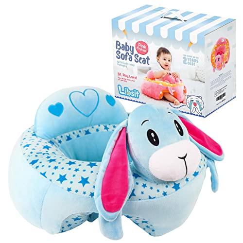 Baby-Sofa-Chair-Floor-Seat Baby-sit-me-up-Floor-seat Baby Learn Sitting Support Seats for Babies Pillow Bouncers Portable Bouncy Plush Cute Seat Cushion for 4-16 Months Toddler (Brabbit)