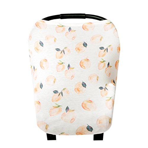 Baby Car Seat Cover Canopy and Nursing Cover Multi-Use Stretchy 5 in 1 Gift”Caroline” by Copper Pearl