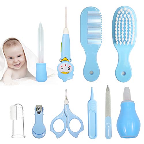 Baby Grooming Kit, Baby Care Items, Baby Care Essentials Set, Baby Supplies Set, 8PCS Baby Health Care Set Portable Baby Care Kit, Safety Cutter Baby Nail Kit for Newborn, Infant & Toddler(Blue)