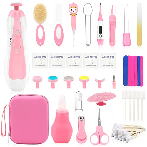 Baby Healthcare and Grooming Kit for Newborn Kids, 19PCS Upgraded Safety Baby Care Kit, Newborn Nursery Health Care Set, Baby Electric Nail Filer Kit, Infant Baby Care Products 