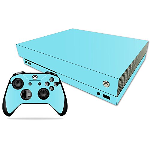 MightySkins Skin Compatible with Microsoft Xbox One X – Solid Baby Blue | Protective, Durable, and Unique Vinyl Decal wrap Cover | Easy to Apply, Remove, and Change Styles | Made in The USA
