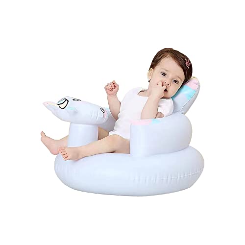 Baby Sitting Support for 3 6 9 12 24 Months Infants, Inflatable Baby Seats for Sitting Up Nontoxic PVC Toddlers Sofa Chair Sit Me Up Floor Seat for Baby Girl Boy, Unicorn