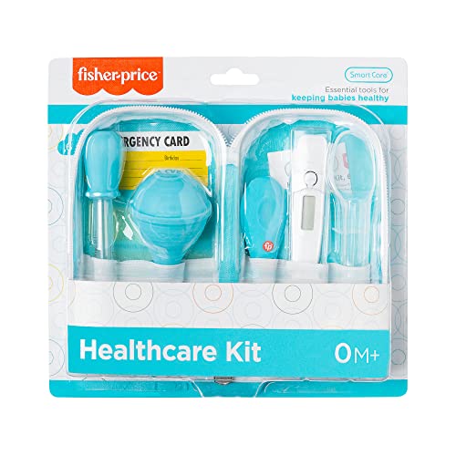 Smart Care Fisher-Price 6-Piece Baby Healthcare Kit, Newborn Essentials, Baby Gift Set, Includes Medicine Dispensers, Aspirator, Baby Nail Clippers, Baby Thermometer
