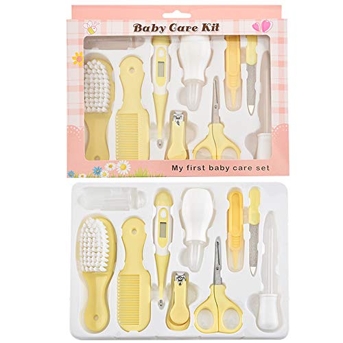 Baby Healthcare and Grooming Kit, FantasyDay 10 in 1 Newborn Essentials Nursery Care Set with Toothbrush Nail Clipper File Nose Cleaner Nasal Aspirator – Baby Item for Infant Toddlers Boys Girls Kids