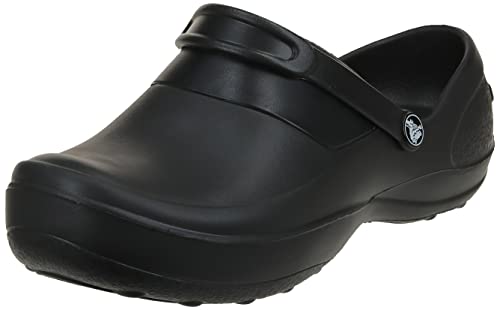Crocs Women’s Mercy Clog | Slip Resistant Work Shoes, Black/Black, 7