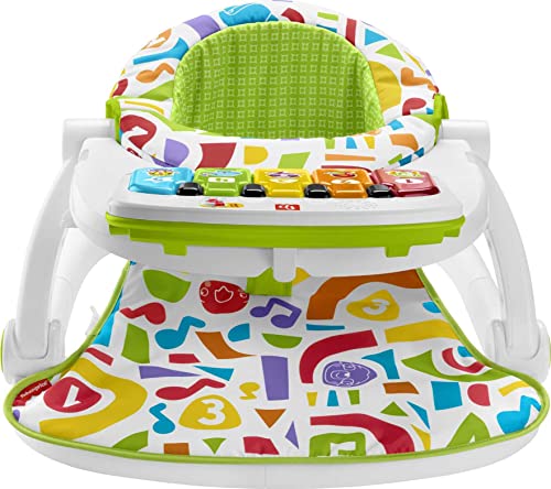 Fisher-Price Portable Baby Chair, Deluxe Sit-Me-Up Seat with Kick & Play Piano Learning-Toy and Snack Tray for Babies and Toddlers