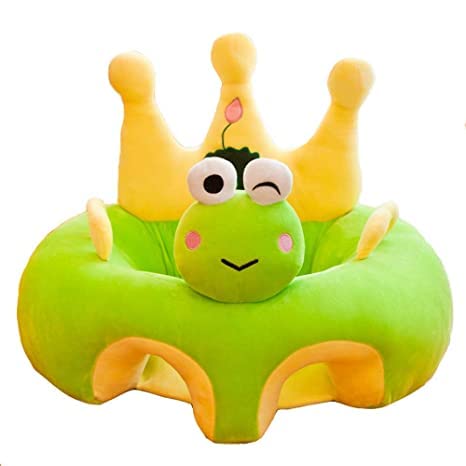 vocheer Baby Sitting Chair, Comfortable Infant Soft Plush Floor Support Seat Baby Learning to Sit Soft Animal Shaped Baby Sofa for Newborn(Frog)