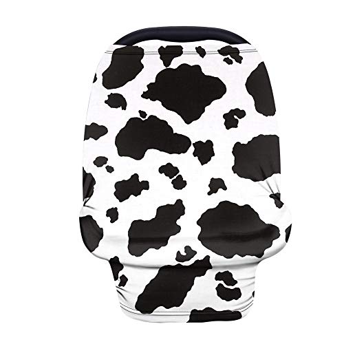 JEOCODY Cow Print Baby Car Seat Carseat Canopy Covers Personalised Nursing Privacy Protection Multi-Use Breastfeeding Shawl
