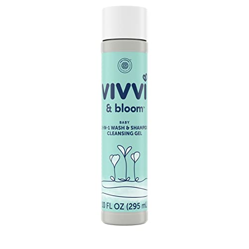 VIVVI & BLOOM Baby – 2-in-1 Baby Cleansing Gel, Baby Wash and Baby Shampoo, for Delicate & Sensitive Baby Skin – Natural Scent, 10 fl. oz (Pack of 1)