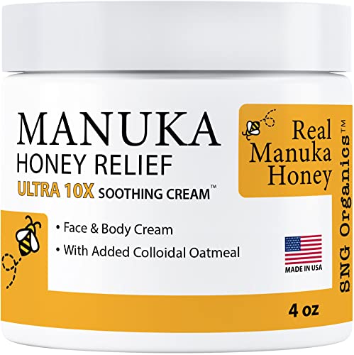 Manuka Honey Eczema Cream – Moisturizing Lotion Treatment for Relief – Itchy, Dry Skin Healing Ointment – Skin-Soothing Moisturizer For Kids, Adults, Baby Body Mousse Honey Creme Eczema, Psoriasis