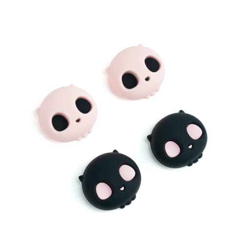 GeekShare Cute Silicone Halloween Joycon Thumb Grip Caps, Joystick Cover Compatible with Nintendo Switch / OLED / Switch Lite,4PCS — Pink Skull