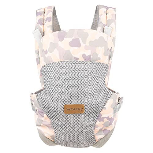 SERAPHY Baby Carrier, Embrace Cozy 4-in-2 Infant Carrier Ergonomic Adjustable Holder Portable Convertible Front and Back