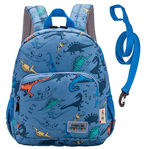 willikiva 3D Dinosaur Backpack Toddler Backpacks for Boys and Girls Kids Backpack Waterproof Preschool Safety Harness Leash (Light Blue)
