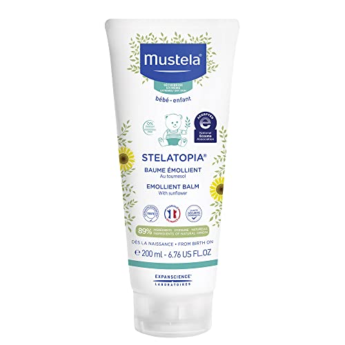 Mustela Stelatopia Eczema-Prone Skin Emollient Baby Balm – Rich Daily Balm with Natural Avocado & Sunflower Oil – Fragrance-Free – 6.76 fl. oz