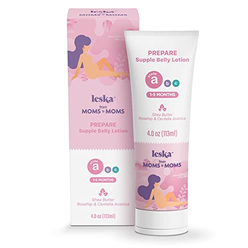 Leska Maternity Belly Cream | STAGE A: PREPARE Supple Belly Lotion (Pregnancy Months 1-5) | Part of a Complete 3 Stage Pregnancy Skin Care System | New Mom Gifts (4oz)