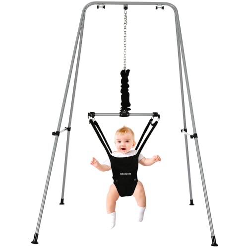 Cowiewie Baby Jumper with Stand, w/Walking Harness Function, Have Fun for Baby Infant, Hands Free for Mom